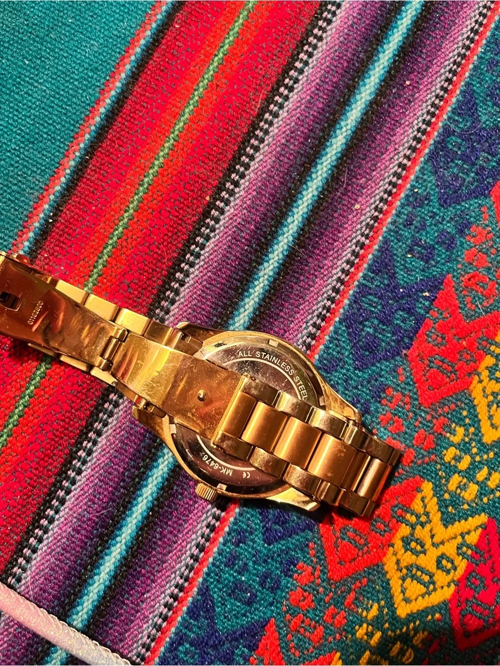 Michael Kors Gold and Rose Gold Men's World Map Bracelet Watch